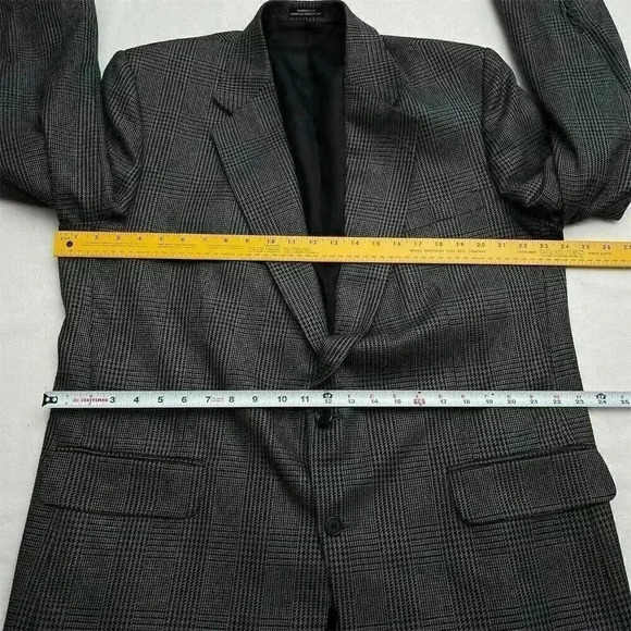 Stafford Men's Gray Check Wool Sport Coat Blazer Jacket Size 48 Fully Lined - Picture 11 of 14